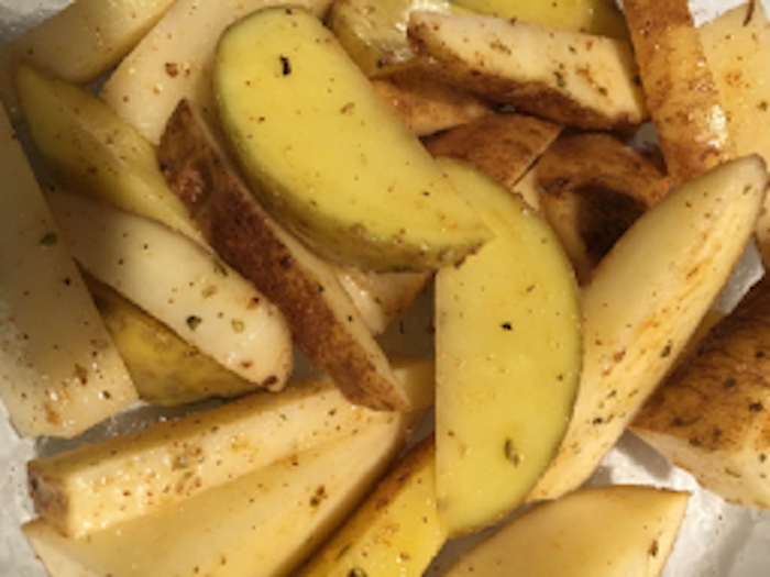 Potatoes before going into the oven