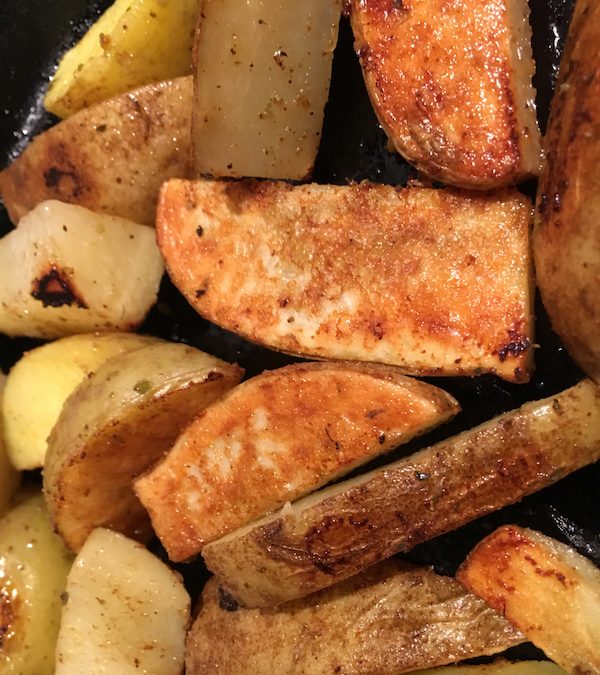 Homemade skillet potato wedges