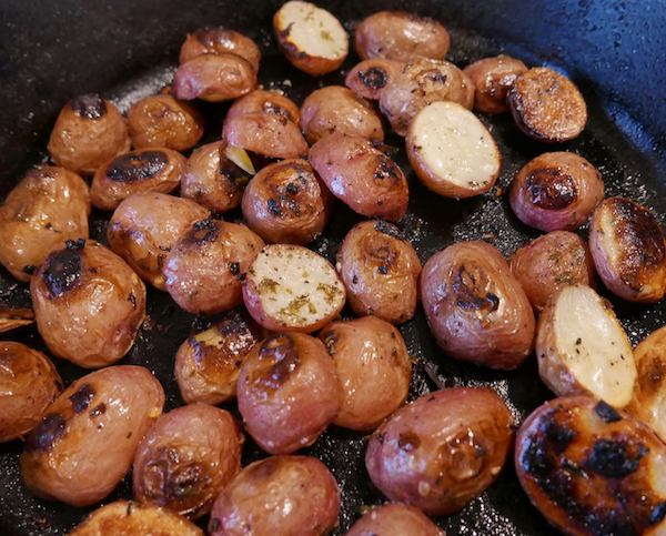 Burnt red potatoes back side