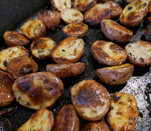Burnt red potatoes
