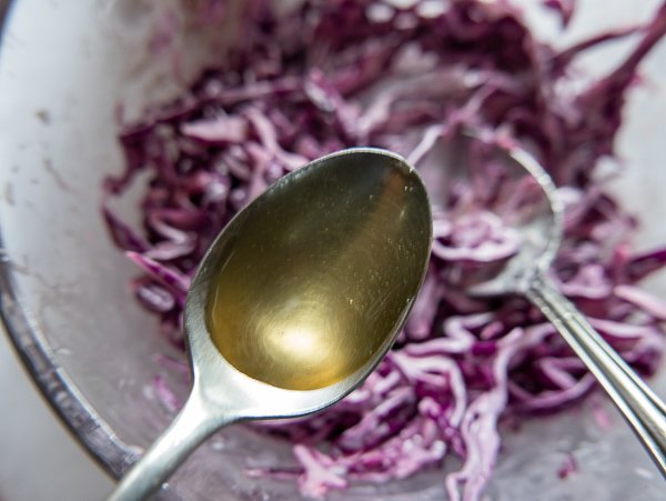 Honey for purple cabbage coleslaw
