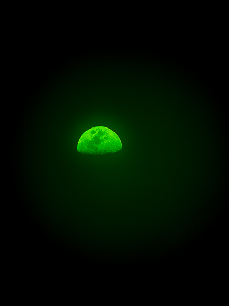 glowing green moon